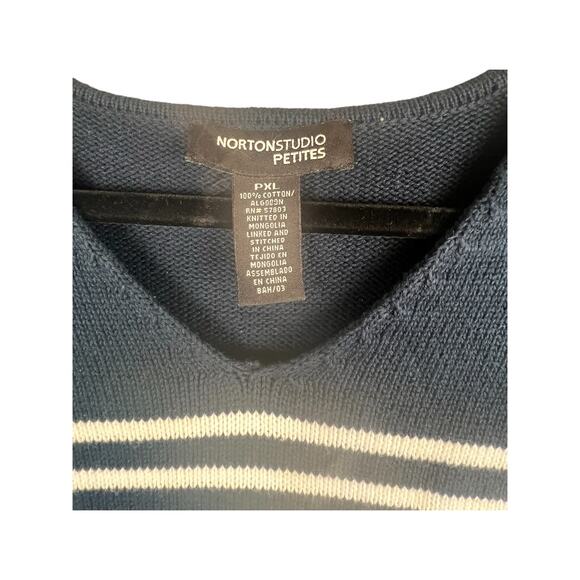 Norton Sweater - Womens PXL- Studio Petites Blue & White Stripe and Anchor - Picture 4 of 5